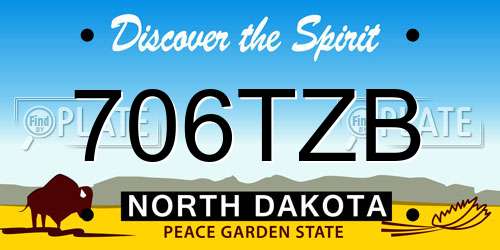 706TZB North Dakota License Plate