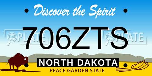 706ZTS North Dakota License Plate