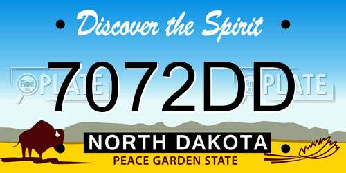 7072DD North Dakota License Plate
