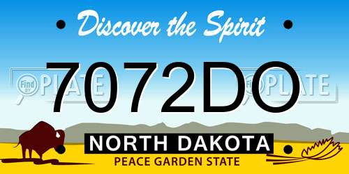 7072DO North Dakota License Plate