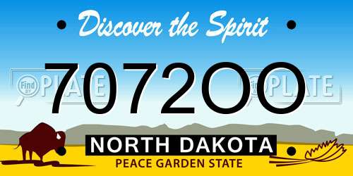 7072OO North Dakota License Plate