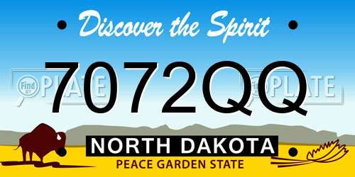 7072QQ North Dakota License Plate
