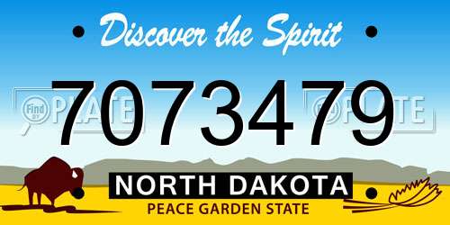 7073479 North Dakota License Plate