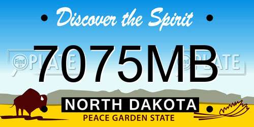 7075MB North Dakota License Plate