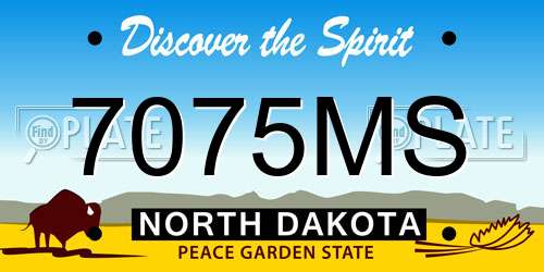 7075MS North Dakota License Plate