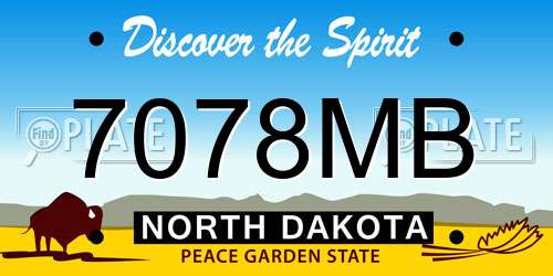 7078MB North Dakota License Plate