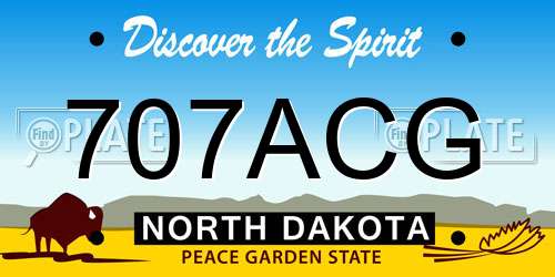 707ACG North Dakota License Plate