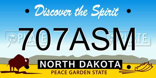 707ASM North Dakota License Plate