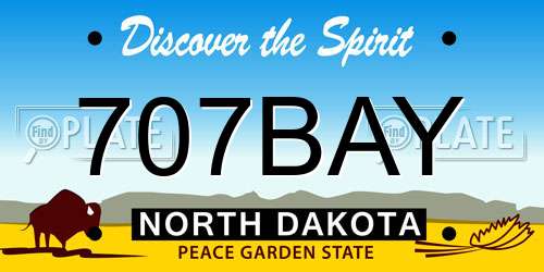 707BAY North Dakota License Plate