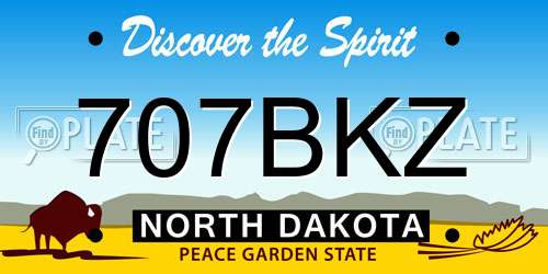 707BKZ North Dakota License Plate