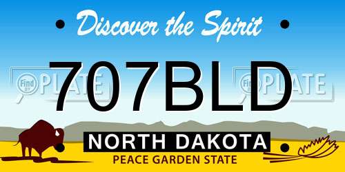 707BLD North Dakota License Plate