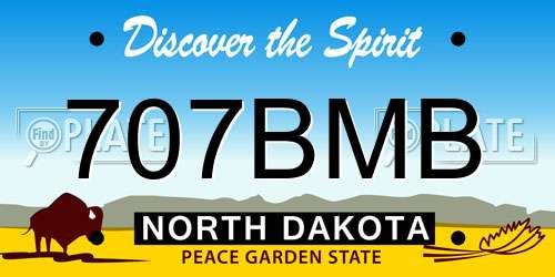 707BMB North Dakota License Plate