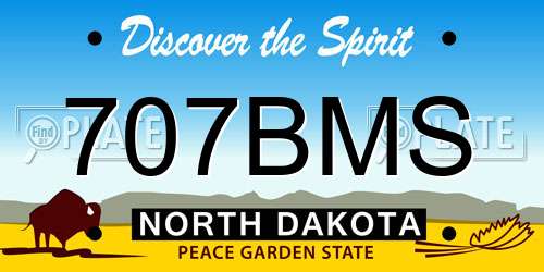 707BMS North Dakota License Plate
