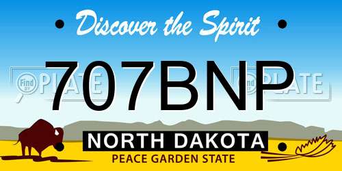 707BNP North Dakota License Plate
