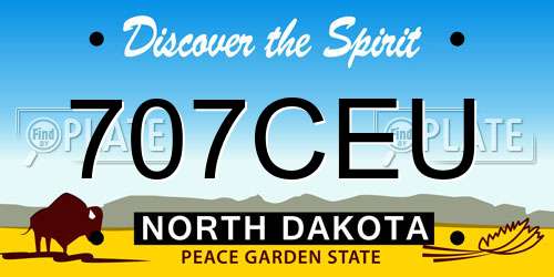 707CEU North Dakota License Plate