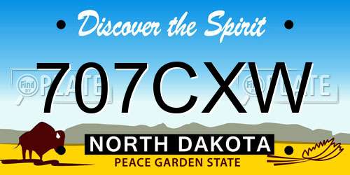 707CXW North Dakota License Plate