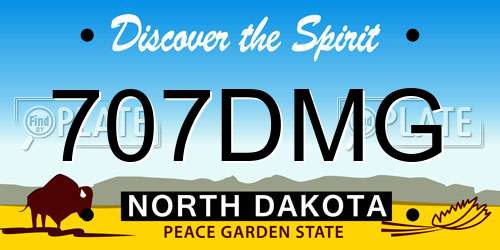 707DMG North Dakota License Plate