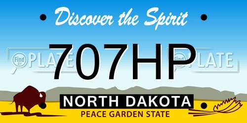 707HP North Dakota License Plate
