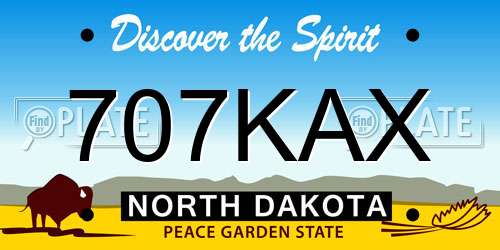 707KAX North Dakota License Plate