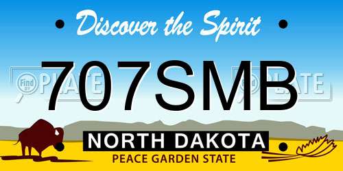 707SMB North Dakota License Plate