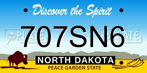 707SN6 North Dakota License Plate