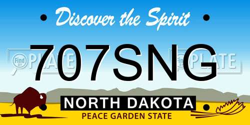 707SNG North Dakota License Plate