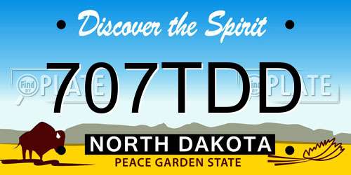 707TDD North Dakota License Plate