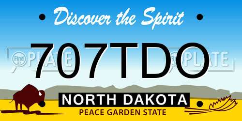 707TDO North Dakota License Plate