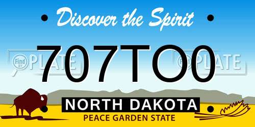 707TO0 North Dakota License Plate