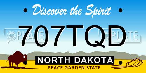 707TQD North Dakota License Plate