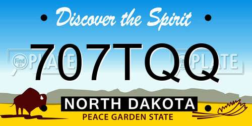 707TQQ North Dakota License Plate