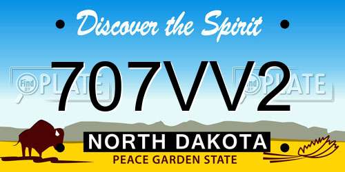 707VV2 North Dakota License Plate