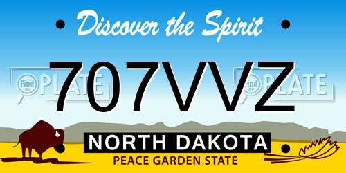 707VVZ North Dakota License Plate