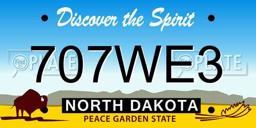 707WE3 North Dakota License Plate