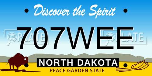 707WEE North Dakota License Plate