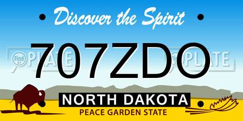 707ZDO North Dakota License Plate