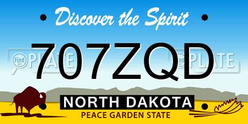 707ZQD North Dakota License Plate