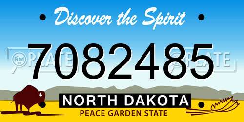 7082485 North Dakota License Plate