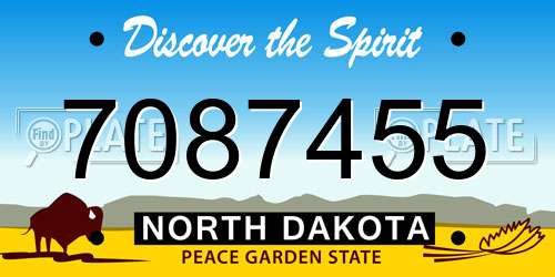 7087455 North Dakota License Plate