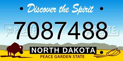 7087488 North Dakota License Plate