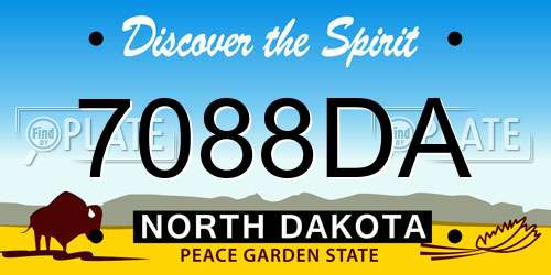 7088DA North Dakota License Plate