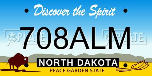 708ALM North Dakota License Plate