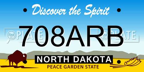 708ARB North Dakota License Plate