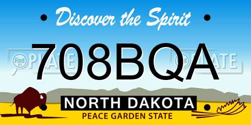 708BQA North Dakota License Plate