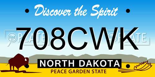708CWK North Dakota License Plate