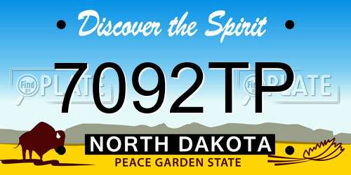 7092TP North Dakota License Plate