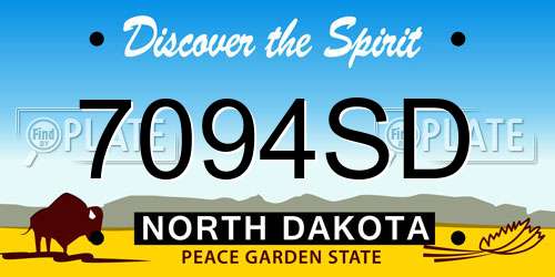 7094SD North Dakota License Plate
