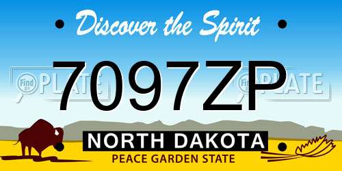 7097ZP North Dakota License Plate
