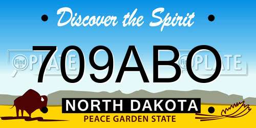 709ABO North Dakota License Plate