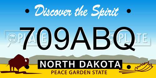 709ABQ North Dakota License Plate